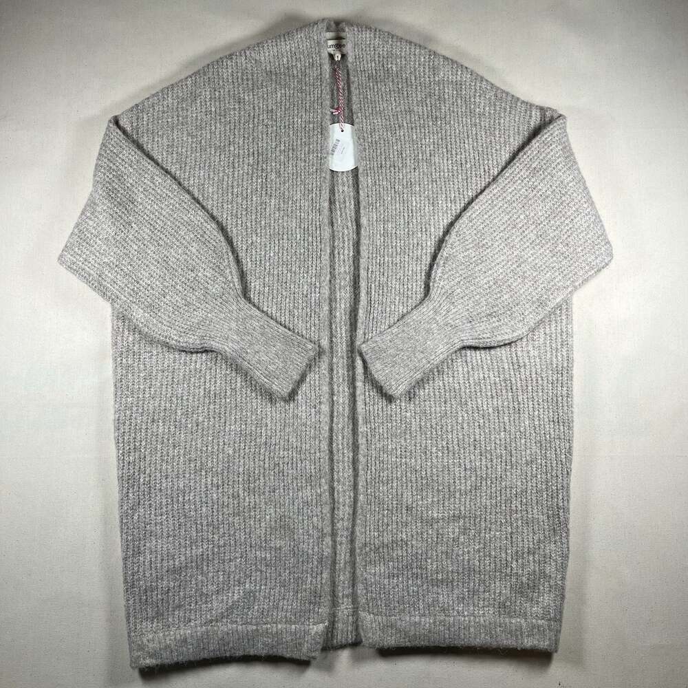 Umgee USA Womens Open Front Knit Cardigan Sweater Gray Size Small NWT